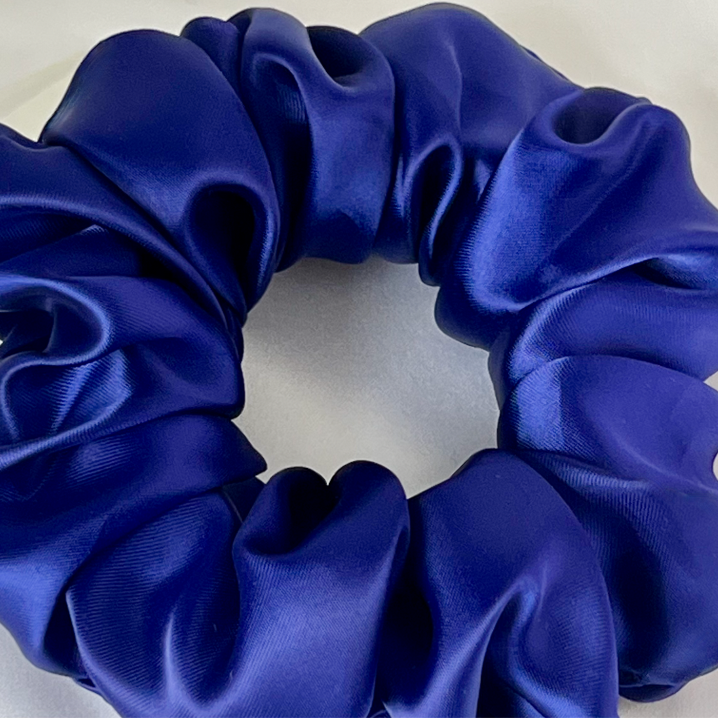 Indigo Italian Sustainable Satin Scrunchie