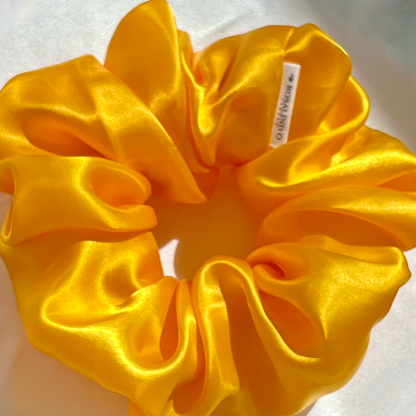 Sunflower yellow Italian Sustainable Satin Scrunchie