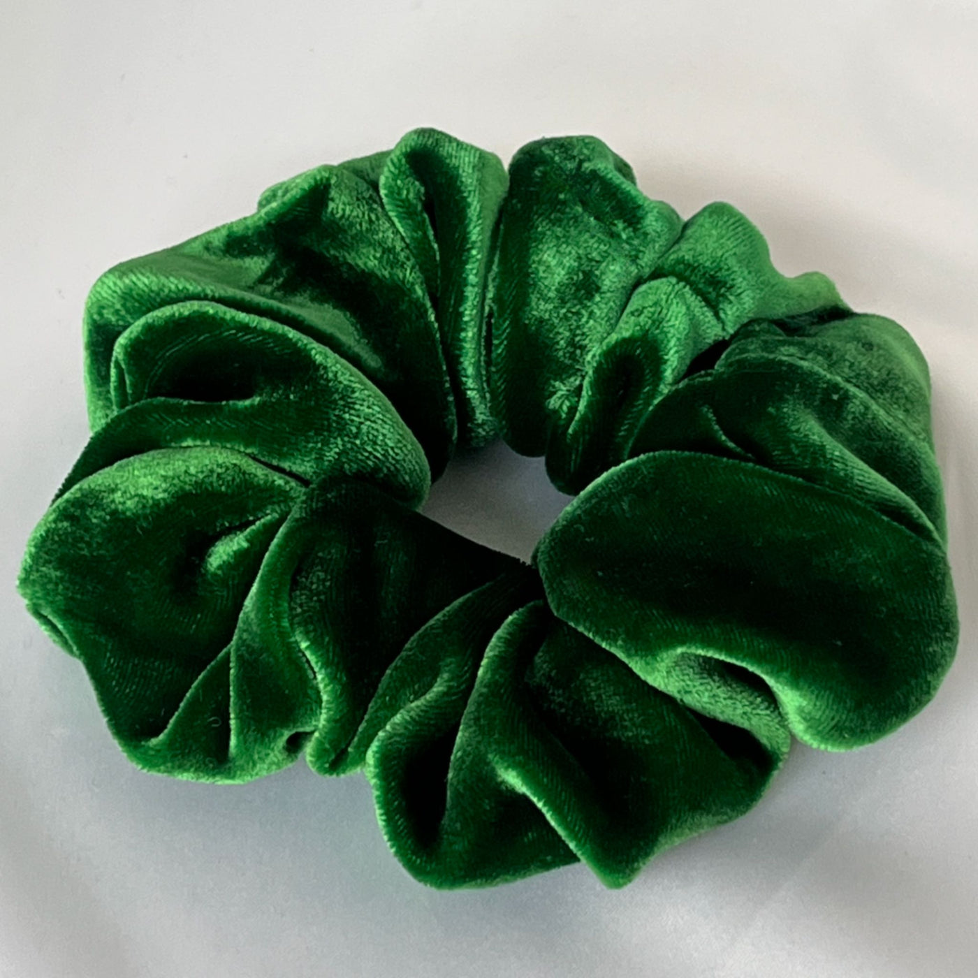 Forest green velvet scrunchie
